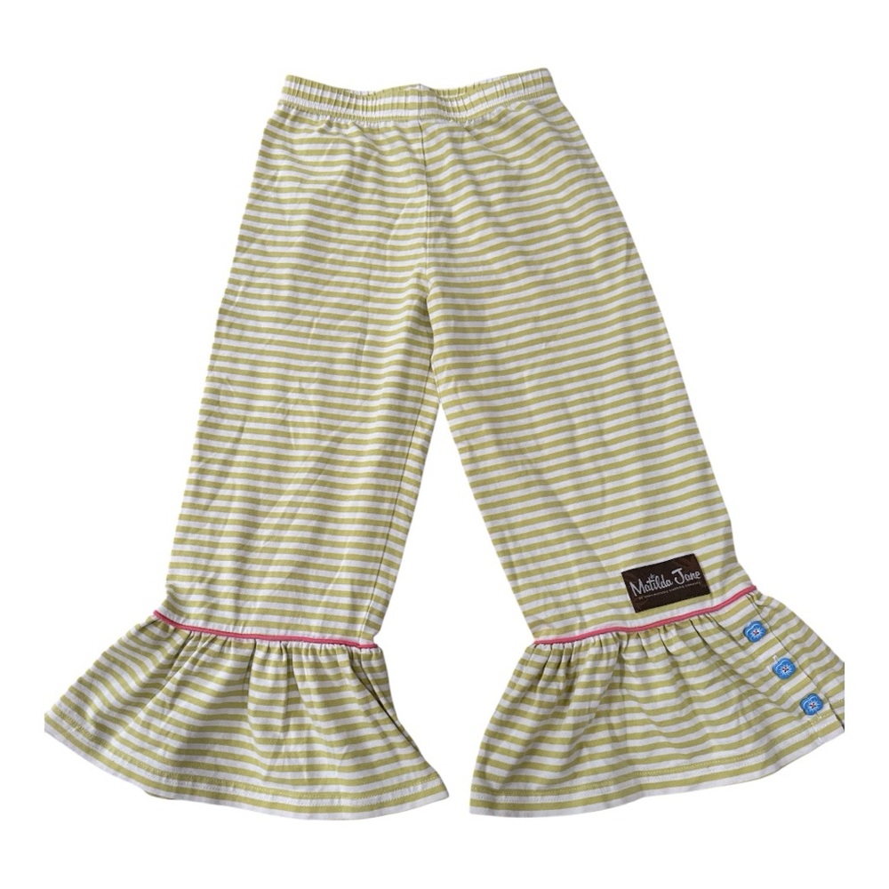 Matilda Jane Ruffles - Green Striped size 6